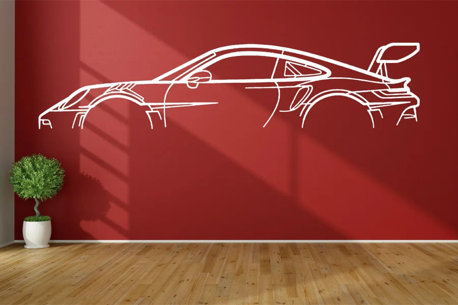 Autocollant d'art mural de silhouette de voiture