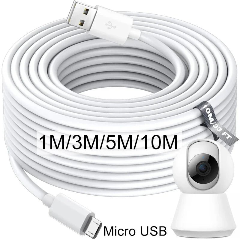 Câble micro USB extra long de 1m à 10m, charge rapide, données, pour Samsung, Xiaomi, Android, caméra, moniteur, batterie externe